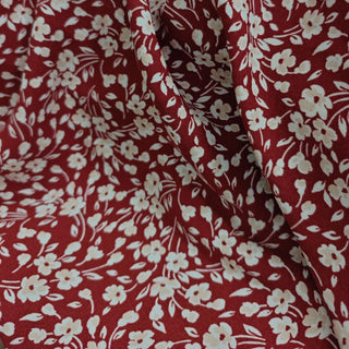 Reformation Floral Red Non-Stretch Viscose LENZING™ ECOVERO™ Viscose Blended Crepe DS23673