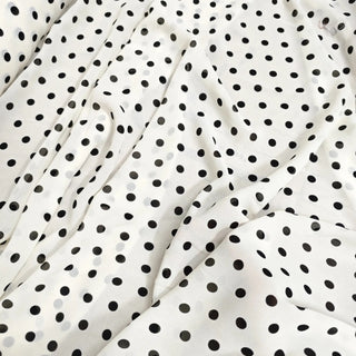 Reformation Polka Dot Off-White Non-Stretch Viscose Georgette DS23680