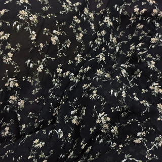 Reformation Floral Black Non-Stretch Viscose Georgette DS23686