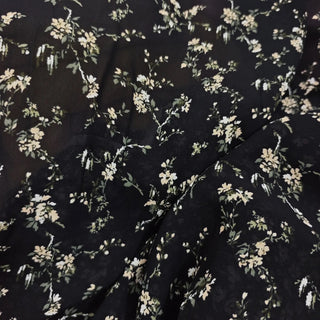 Reformation Floral Black Non-Stretch Viscose Georgette DS23686