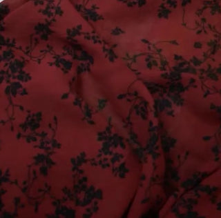 Reformation Floral Red Non-Stretch Viscose Georgette DS23687