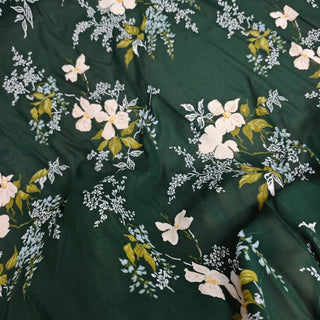 Reformation Floral Green Non-Stretch Viscose Georgette DS23693