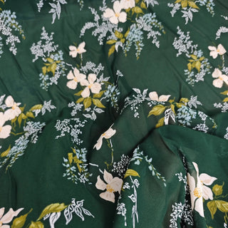 Reformation Floral Green Non-Stretch Viscose Georgette DS23693