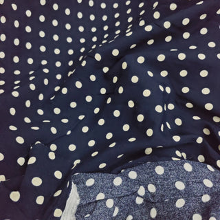 Reformation Polka Dot Blue Non-Stretch Viscose LENZING™ ECOVERO™ Viscose Blended Crepe DS23694