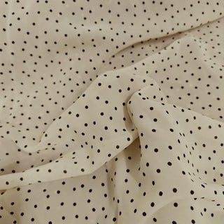 Reformation Polka Dot Off-White Non-Stretch Viscose Georgette DS23696