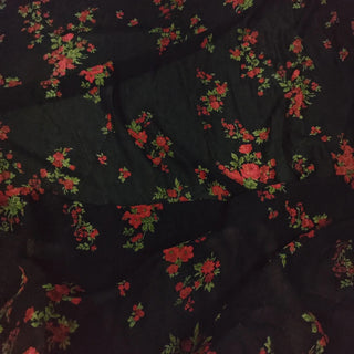 Reformation Floral Black Non-Stretch Viscose Georgette DS23697