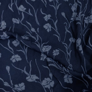 Reformation Floral Blue Non-Stretch Viscose LENZING™ ECOVERO™ Viscose Blended Crepe DS23698