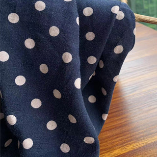 Japanese Fashion Designer Polka Dot Blue Non-Stretch Linen Viscose Blended Plain Woven DS24607
