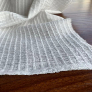 Japanese Fashion Designer Solid White Non-Stretch Washed Organic Cotton Dobby Jacquard DS24609