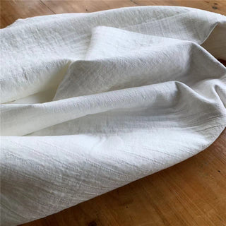 Japanese Fashion Designer Solid Off-White Non-Stretch Washed Linen Cotton Blended Double Gauze DS24612