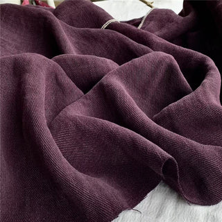 Belgian Fashion Designer Solid Red Non-Stretch Enzyme Washed Hemp Twill DS24615