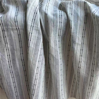 Japanese Fashion Designer Stripes Off-White Non-Stretch Linen Cotton Blended Dobby Jacquard DS24617