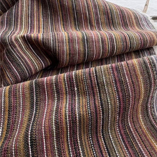French Fashion Designer Stripes Brown Non-Stretch Linen Cotton Blended Plain Woven DS24624