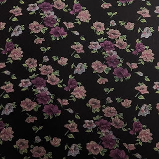 Japanese Fashion Designer Floral Multi Color Non-Stretch Mulberry Silk Velvet DS26521 -40 Momme