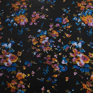 Japanese Fashion Designer Floral Multi Color Non-Stretch Mulberry Silk Velvet DS26522 -40 Momme