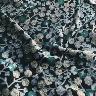 Japanese Fashion Designer Floral Multi Color Non-Stretch Mulberry Silk Velvet DS26524 -40 Momme