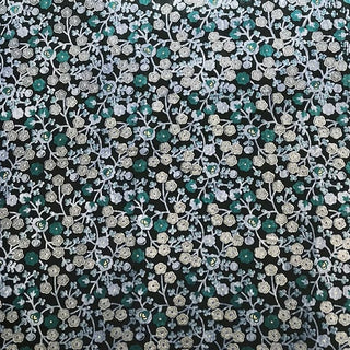 Japanese Fashion Designer Floral Multi Color Non-Stretch Mulberry Silk Velvet DS26524 -40 Momme