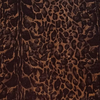 Japanese Fashion Designer Animal Brown Non-Stretch Mulberry Silk Velvet DS26528 -40 Momme