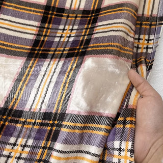 Japanese Fashion Designer Plaid Off-White Non-Stretch Mulberry Silk Velvet DS26529 -40 Momme
