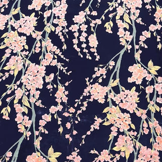 Italian Fashion Designer Floral Blue Non-Stretch Burnout Mulberry Silk Devore Velvet DS26534 -8 Momme