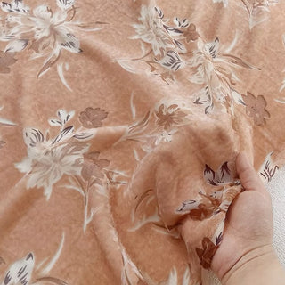 Italian Fashion Designer Floral Pink Non-Stretch Burnout Mulberry Silk Devore Velvet DS26535 -8 Momme