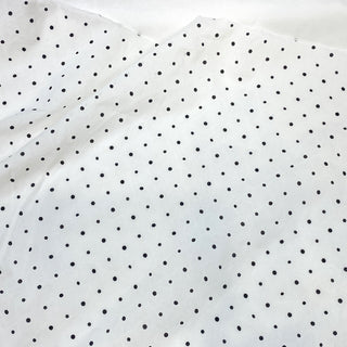 Yardblox Exclusive Korean Fashion Designer Dot/Polka Dot White/Black Non-Stretch Salt shrinking/Puckered Cotton Plain Woven DS27504