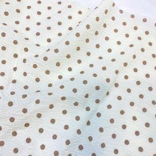 Yardblox Exclusive Korean Fashion Designer Dot/Polka Dot Beige/Brown Non-Stretch Salt shrinking/Puckered Cotton Seersucker DS27505