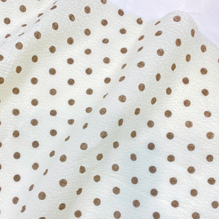 Yardblox Exclusive Korean Fashion Designer Dot/Polka Dot Beige/Brown Non-Stretch Salt shrinking/Puckered Cotton Seersucker DS27505