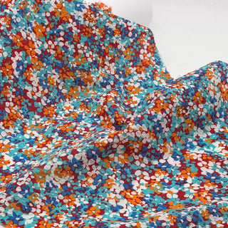 French Fashion Designer Floral Multi Color Non-Stretch Salt Shrinking / Puckered Cotton Seersucker DS27602