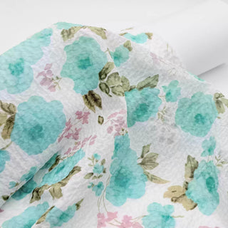 French Fashion Designer Floral White Non-Stretch Salt Shrinking / Puckered Cotton Seersucker DS27603