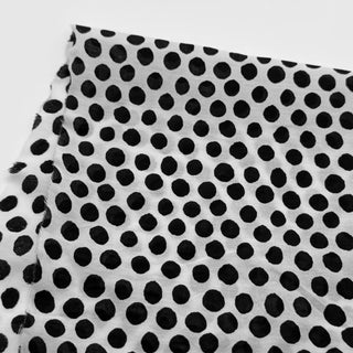 Japanese Fashion Designer Polka Dot Black Non-Stretch Cotton Seersucker DS27607