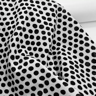 Japanese Fashion Designer Polka Dot Black Non-Stretch Cotton Seersucker DS27607