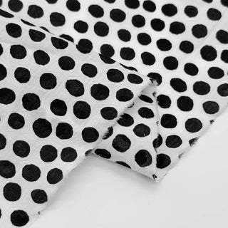 Japanese Fashion Designer Polka Dot Black Non-Stretch Cotton Seersucker DS27607