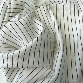 Japanese Fashion Designer Stripes Off-White Non-Stretch Tencel™ / Lyocell Cotton Blended Plain Woven DS27608