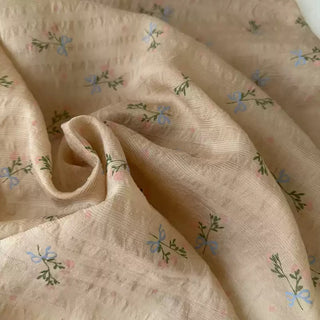 Japanese Fashion Designer Floral Brown Non-Stretch Tencel™ / Lyocell Cotton Blended Dobby Jacquard DS27609