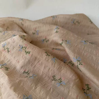 Japanese Fashion Designer Floral Brown Non-Stretch Tencel™ / Lyocell Cotton Blended Dobby Jacquard DS27609