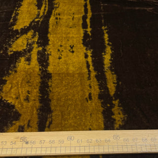 Italian Fashion Designer Abstract Yellow Non-Stretch Burnout Mulberry Silk Devore Velvet DS28507 -40 Momme