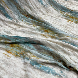 Italian Fashion Designer Abstract Off-White Non-Stretch Burnout Mulberry Silk Devore Velvet DS28508 -40 Momme