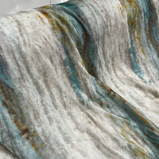 Italian Fashion Designer Abstract Off-White Non-Stretch Burnout Mulberry Silk Devore Velvet DS28508 -40 Momme