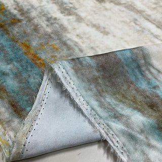 Italian Fashion Designer Abstract Off-White Non-Stretch Burnout Mulberry Silk Devore Velvet DS28508 -40 Momme