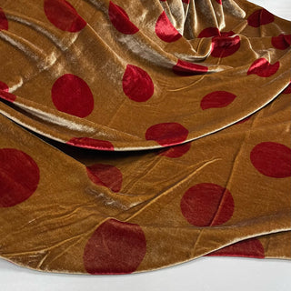 Italian Fashion Designer Polka Dot Brown Non-Stretch Mulberry Silk Velvet DS28509 -40 Momme