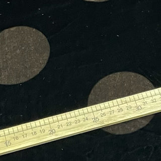 Italian Fashion Designer Polka Dot Black Non-Stretch Mulberry Silk Velvet DS28510 -40 Momme