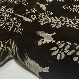 Japanese Luxury Designer Botanical Brown Non-Stretch Mulberry Silk Velvet DS28511 -40 Momme
