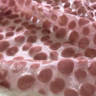 Italian Fashion Designer Polka Dot Pink Non-Stretch Burnout Mulberry Silk Devore Velvet DS28527 -17 Momme
