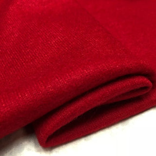 Italian Fashion Designer Solid Red Stretch Wool Viscose Blended Sweater Knit DS28528
