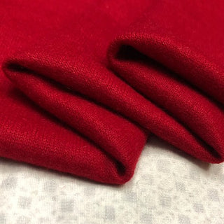 Italian Fashion Designer Solid Red Stretch Wool Viscose Blended Sweater Knit DS28528