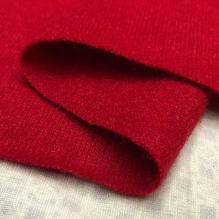 Italian Fashion Designer Solid Red Stretch Wool Viscose Blended Sweater Knit DS28528
