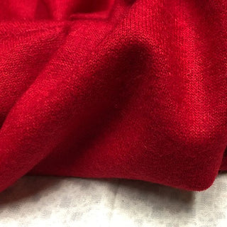 Italian Fashion Designer Solid Red Stretch Wool Viscose Blended Sweater Knit DS28528