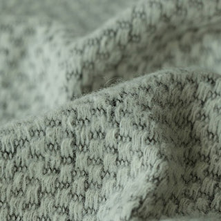 Italian Fashion Designer Solid Gray Stretch Wool Jacquard Sweater Knit DS28529