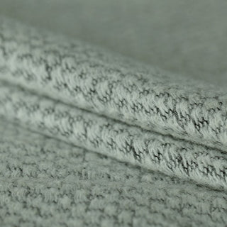 Italian Fashion Designer Solid Gray Stretch Wool Jacquard Sweater Knit DS28529